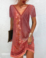 Robe à imprimé floral et manches courtes