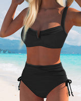 Maillot de Bain Style Soutien-gorge Haute Taille Triangle