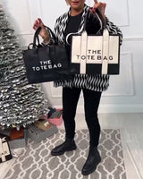 Sac fourre-tout tendance avec coutures bicolores