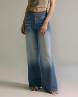 Denim Haute Taille Lavé Loose Baggy Décontracté