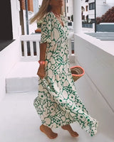 Robe ample imprimée à col en V