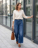 Pantalon Femme Décontracté Taille Haute Jambe Large