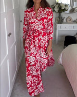 Robe longue à imprimé floral