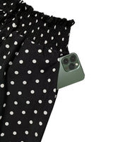 Pantalon Imprimé Pois Long