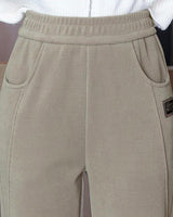 Pantalon Taille Haute Chaud avec Doublure en Laine