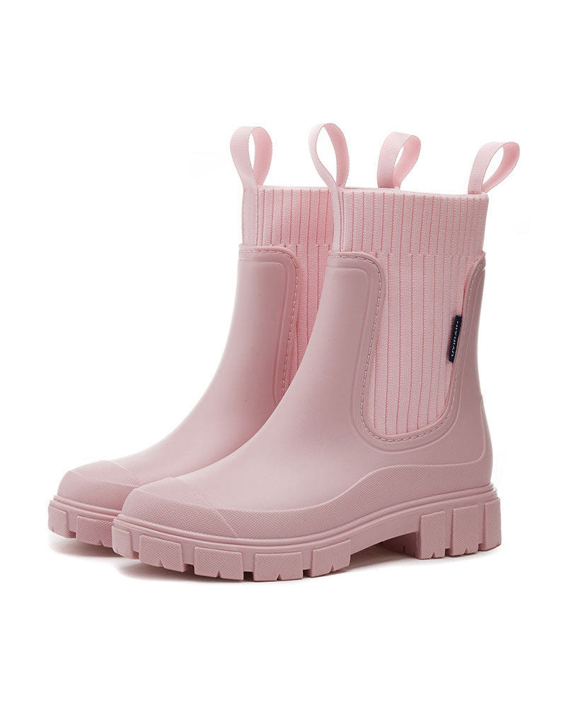 ☔️Bottes Imperméable Anti-Dérapant Semelle Épaisse Mi-Mollet