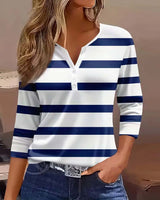 Blouse Manches Longues Polyvalente Rayée