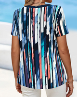 T-shirt Manches Courtes Col Large Imprimé