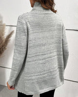 Pull décontracté de couleur unie fendu