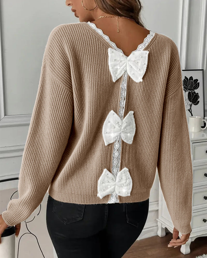 Pull Manches Longues Nœud Dans Le Dos