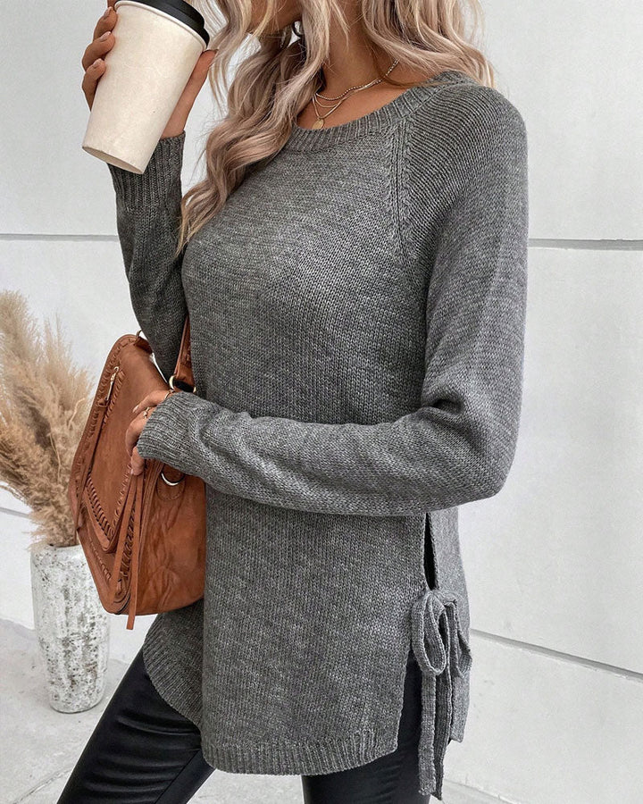 Pull Avec Manches Raglan Et Design De Nœud Latéral