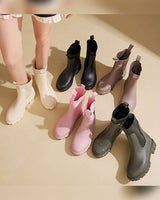 ☔️Bottes Imperméable Anti-Dérapant Semelle Épaisse Mi-Mollet