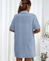 Ensemble chemise et short décontracté de couleur unie