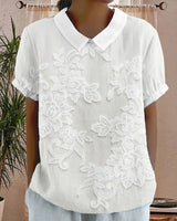 Blouse Avec Col Imprimé Uni