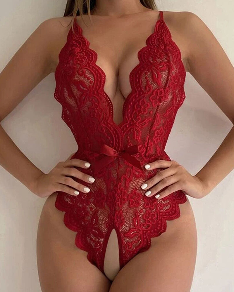 Bodysuit En Dentelle À Col Halter