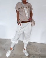 Pantalon Mode Couleur Unie Court