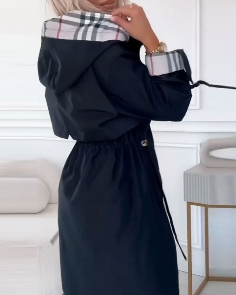 Veste Trenchcoat Avec Caractéristique Capuche