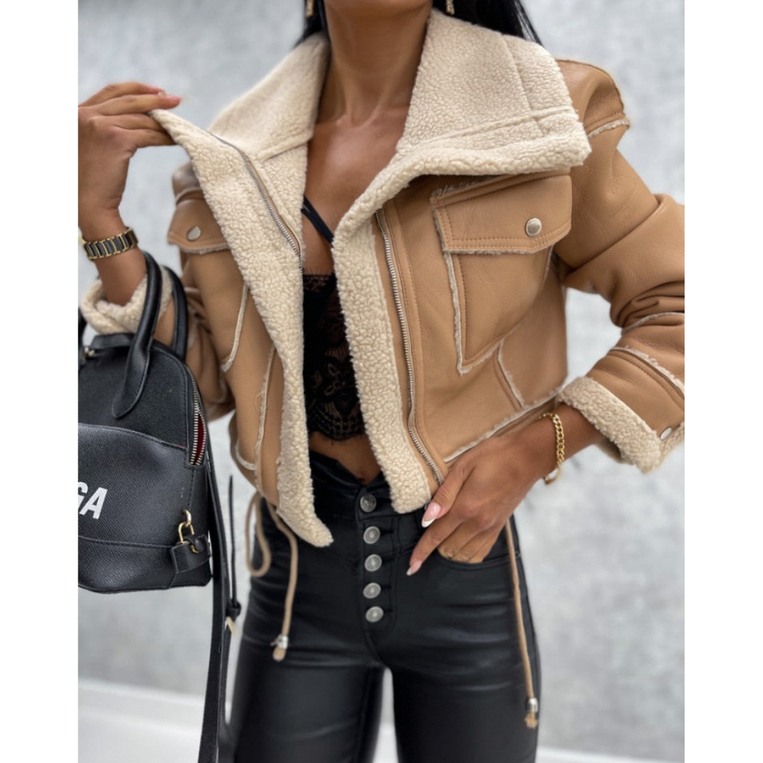 Eliska | Veste d’hiver courte avec doublure chaude pour femme