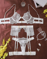 Sous-Vêtements Brodés Sexy Cinq Pièces