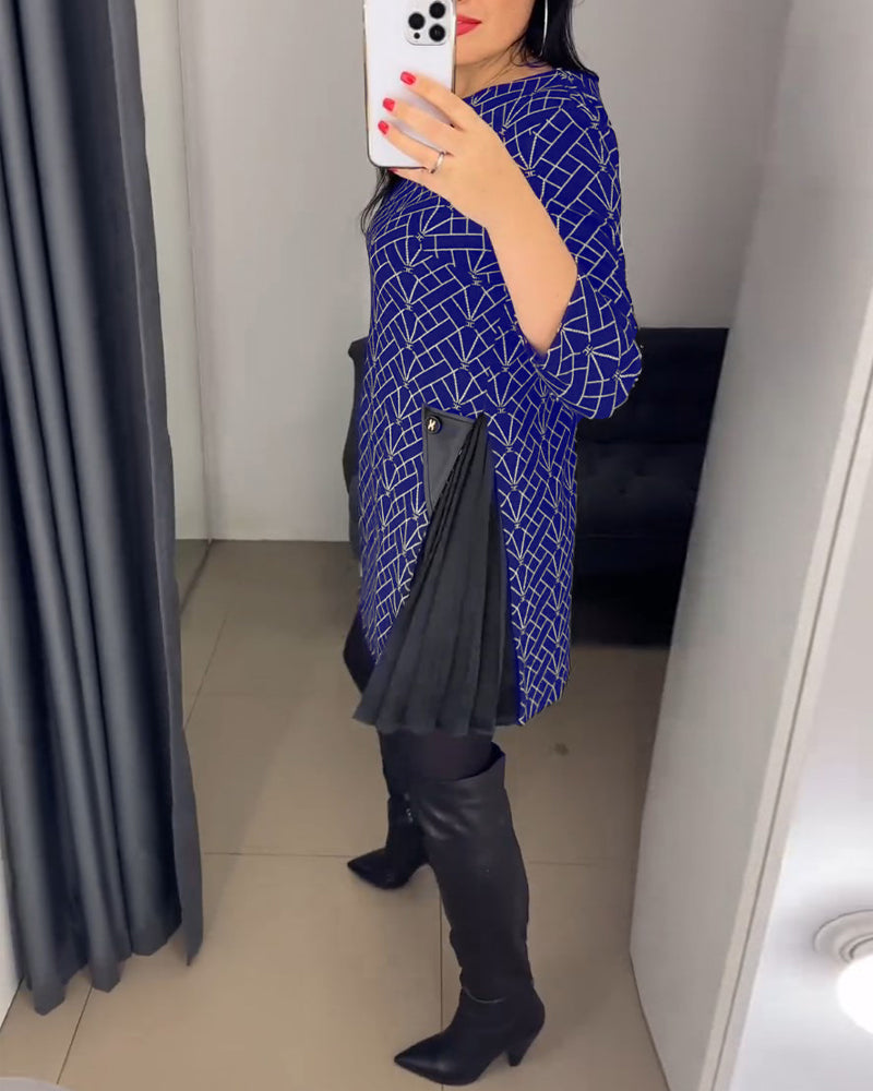 Robe imprimée ligne col rond