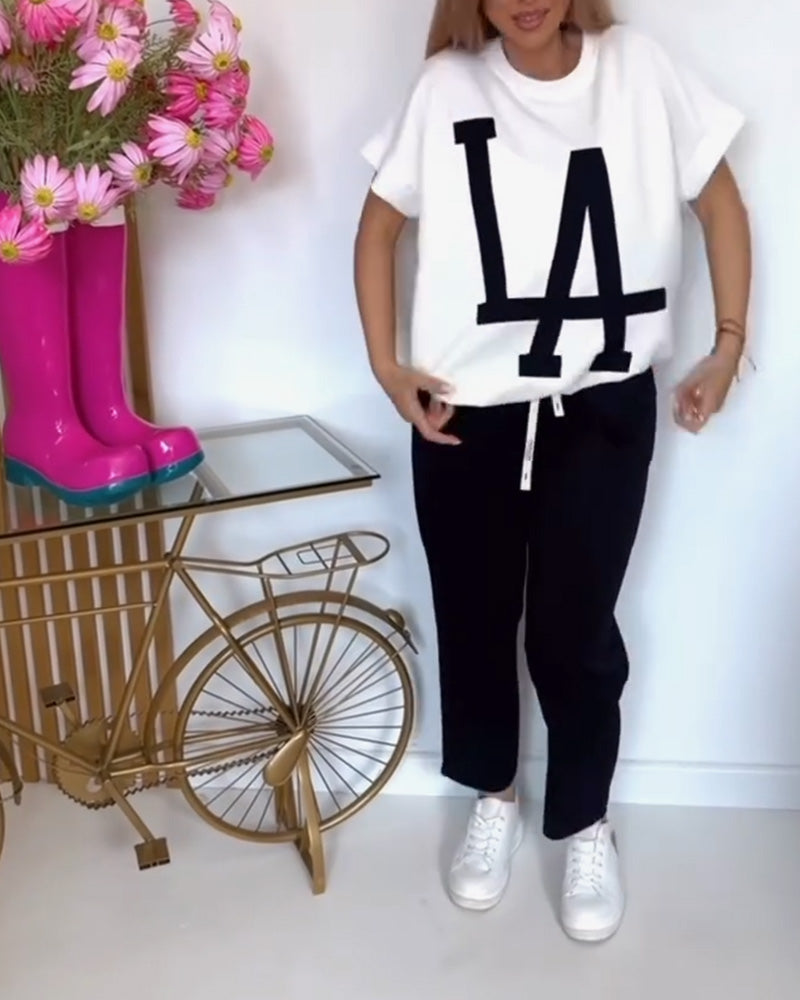 Définir Casual Letter Print Sports