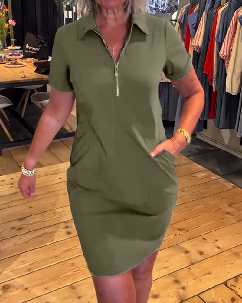 Robe Revers Fermeture éclair