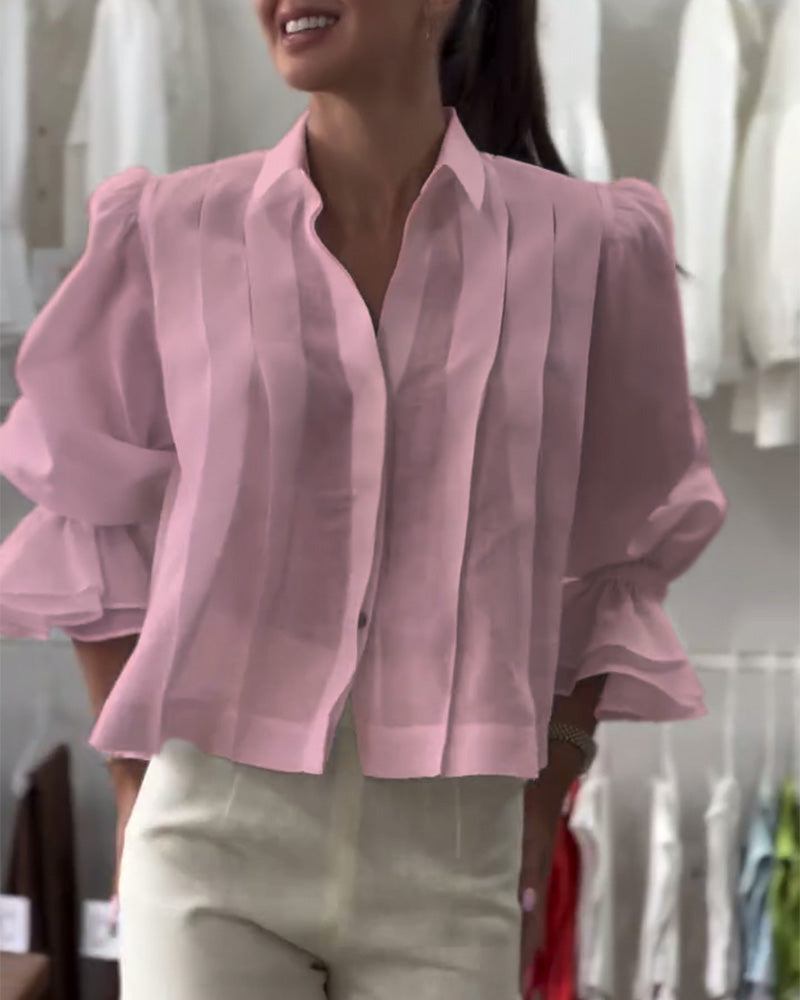 Chemise Manche Bouffante Volant