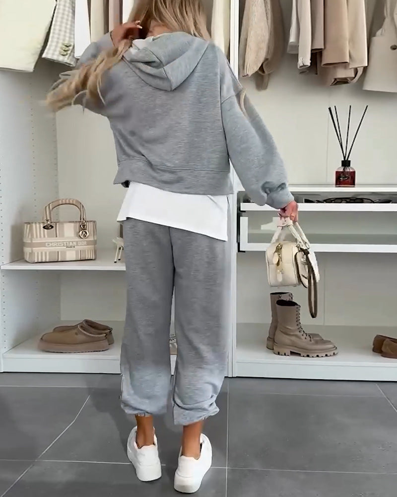 Ensemble Décontracté Sweat à Capuche Et Pantalon