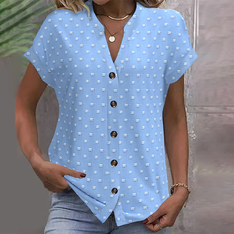 Blouse À Épaule Tombante Bleue