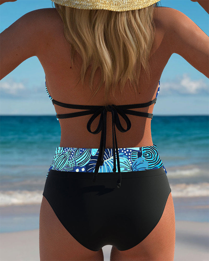 Bikini Sexy Dos Nu Soutien-Gorge Imprimé