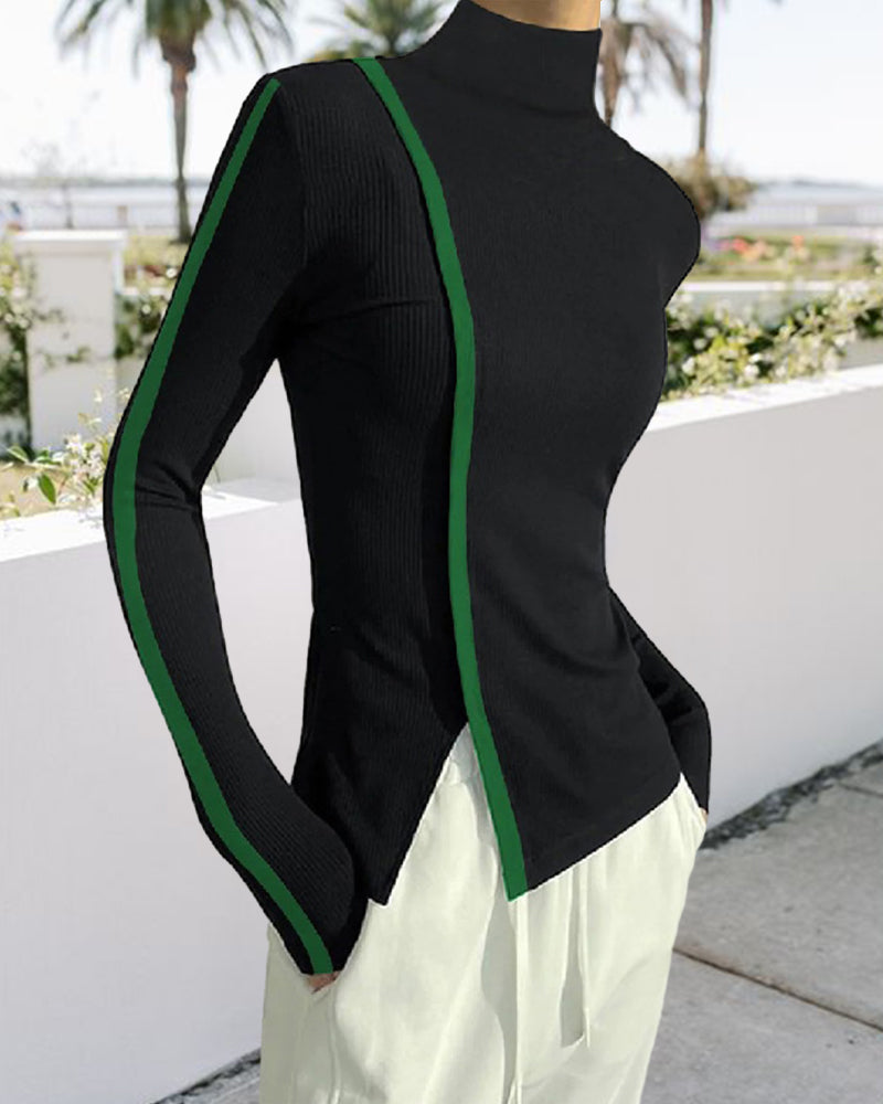Pull à col roulé et patchwork