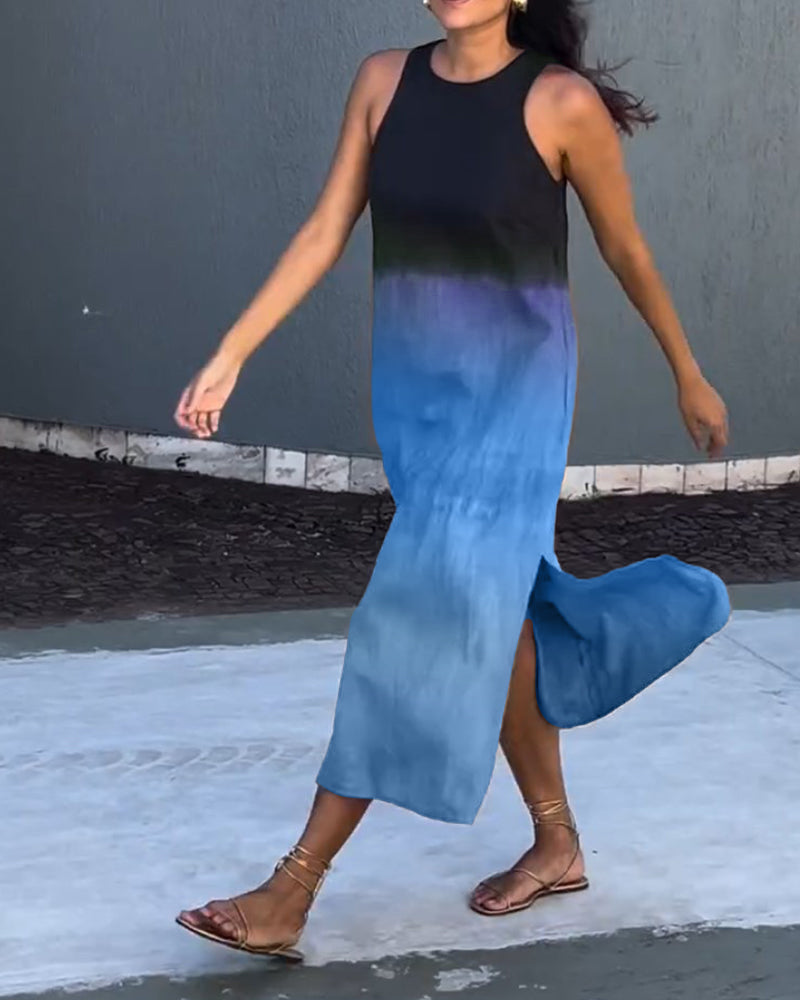 Robe sans manches et dégradé