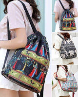 Sac à bandoulière avec cordon de serrage de style ethnique