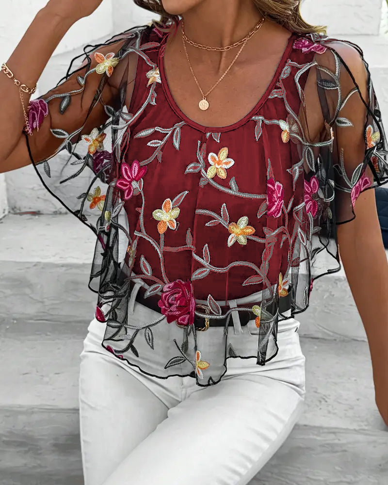 Blouse Brodée Maille Robust