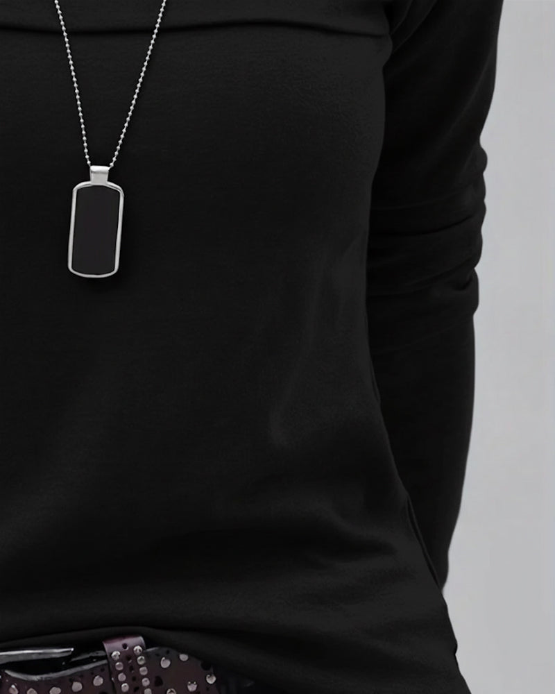 Haut Slim Fit Plissé Manches Longues