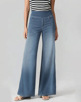 Denim Haute Taille Lavé Loose Baggy Décontracté