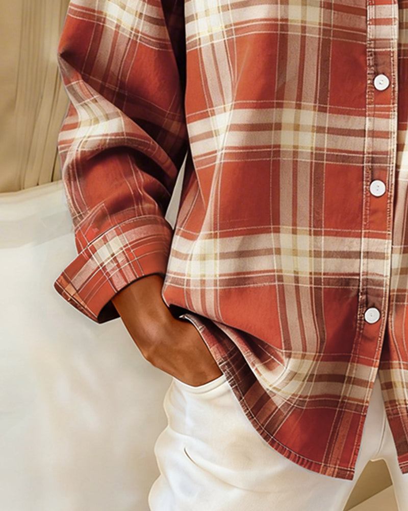 Chemise Avec Motif En Carreaux Et Col Revers