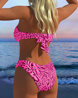 Maillot De Bain Sexy Imprimé Léopard Deux-Pièces