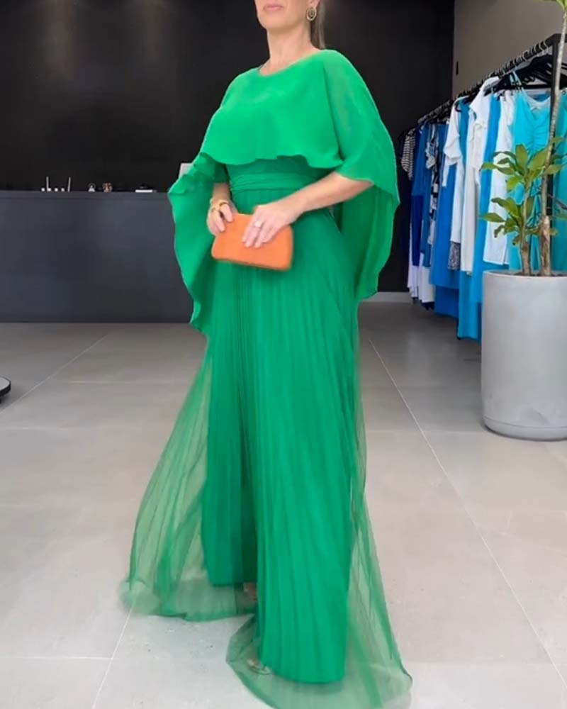 Robe longue à col rond et ligne A