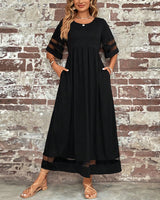 Robe élégante à Manches Mi-Longues Et Col Rond Décontracté