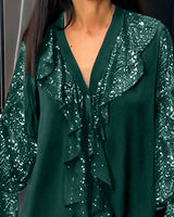Blouses Amples Unies À Volants