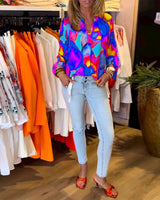 Chemises à manches longues et style décontracté coloré