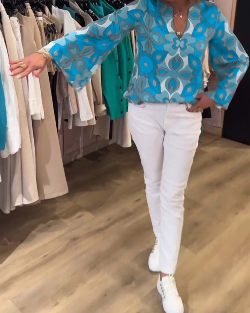 Blouse imprimée ample et polyvalente