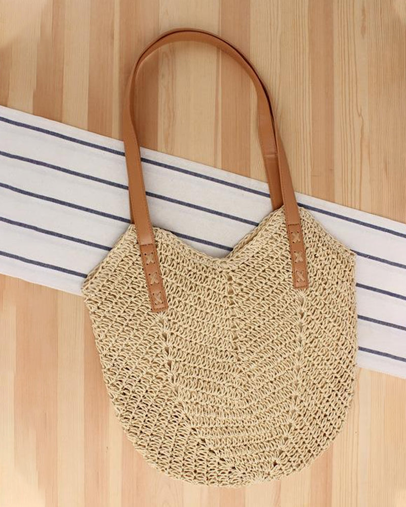 Sac fourre-tout en paille pour femme