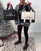 Sac fourre-tout tendance avec coutures bicolores