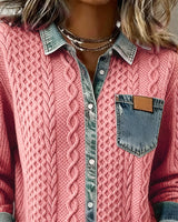 Chemise Manches Longues À Patchwork Jean
