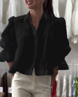 Chemise Manche Bouffante Volant