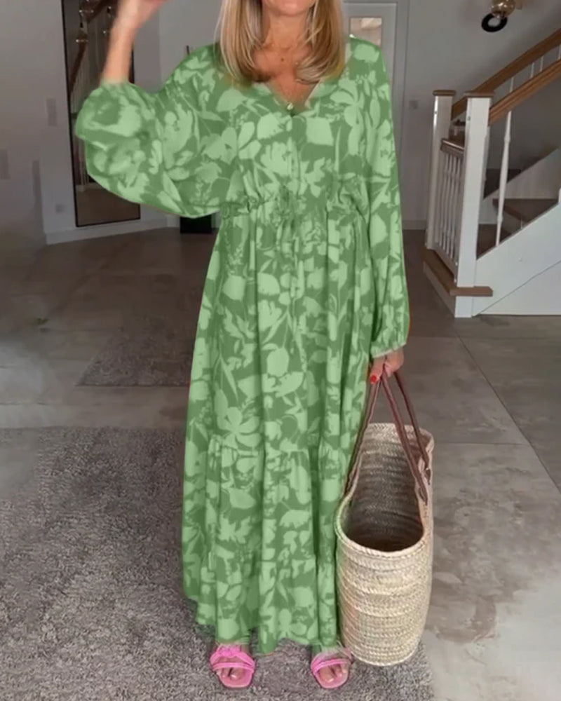 Robe à manches longues et imprimé floral