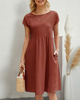 Robe ample à encolure ronde