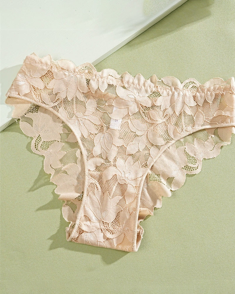 Culotte Femme En Dentelle Semi-Transparente
